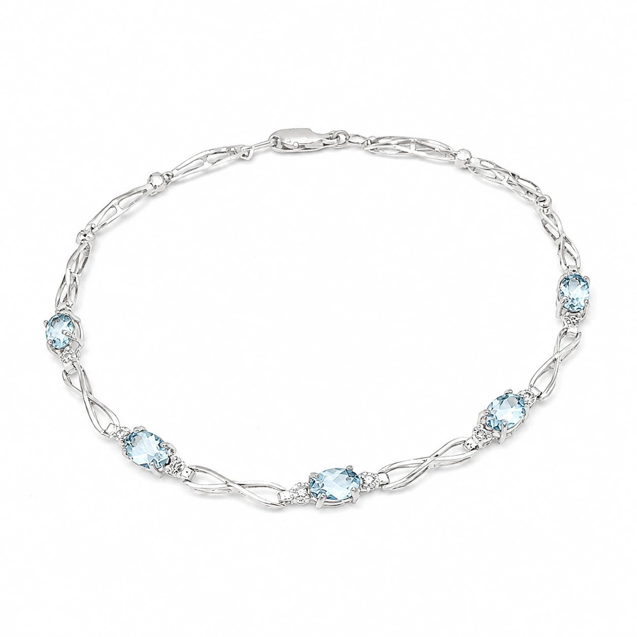 White Gold Diamond & Aquamarine — Mariagreta