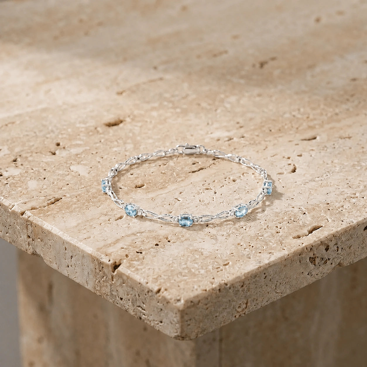 White Gold Diamond & Aquamarine — Mariagreta