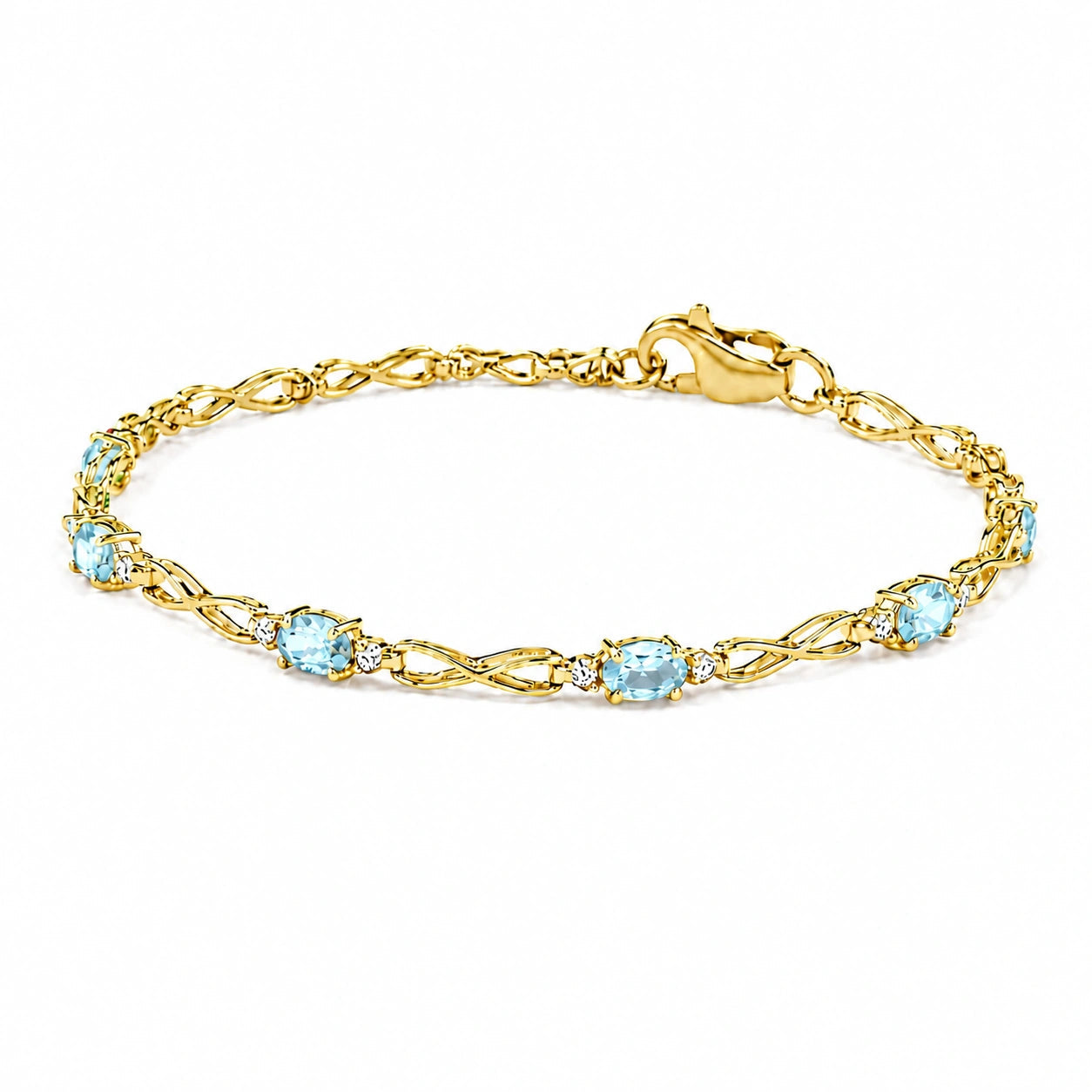 Yellow Gold Diamond & Aquamarine — Mariagreta