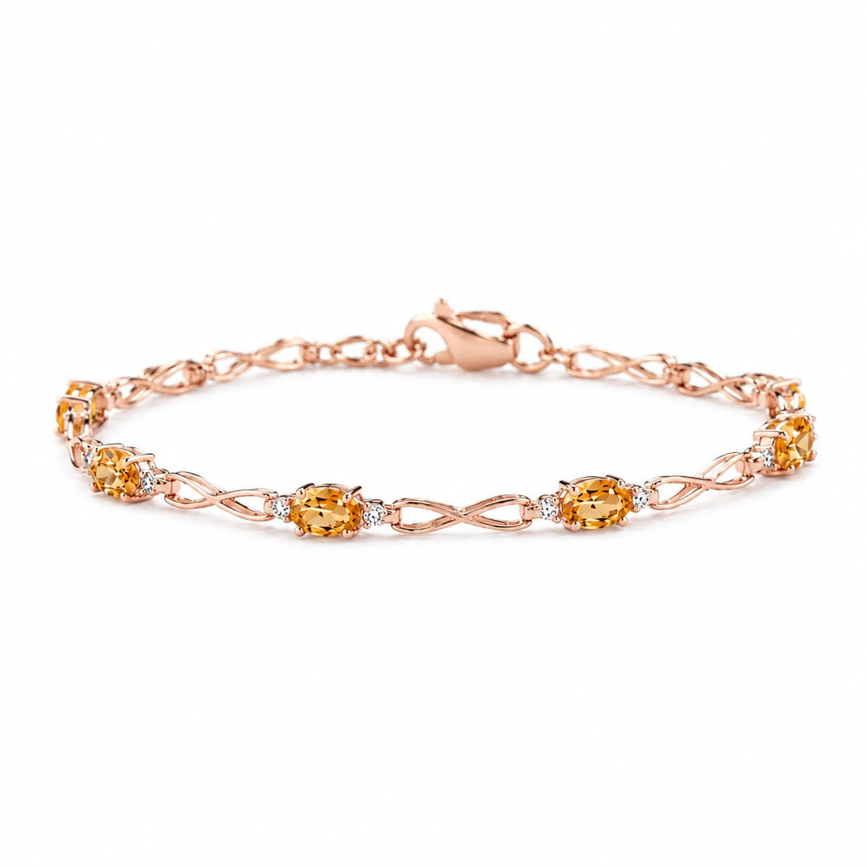 Rose Gold Diamond & Citrine — Mariagreta