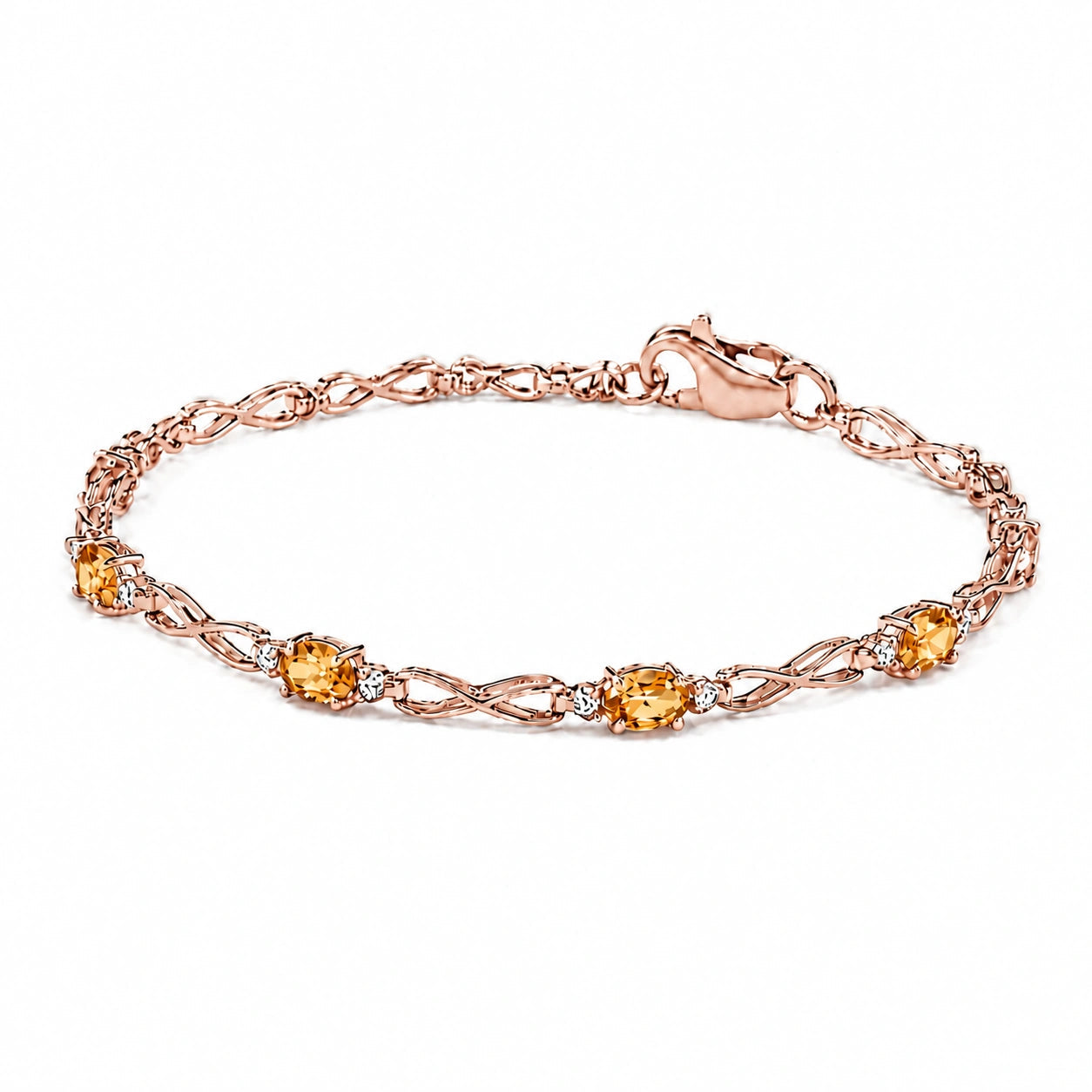 Rose Gold Diamond & Citrine — Mariagreta