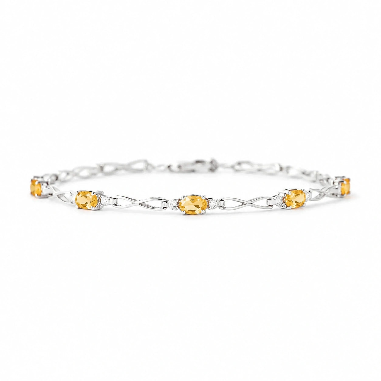 White Gold Diamond & Citrine — Mariagreta