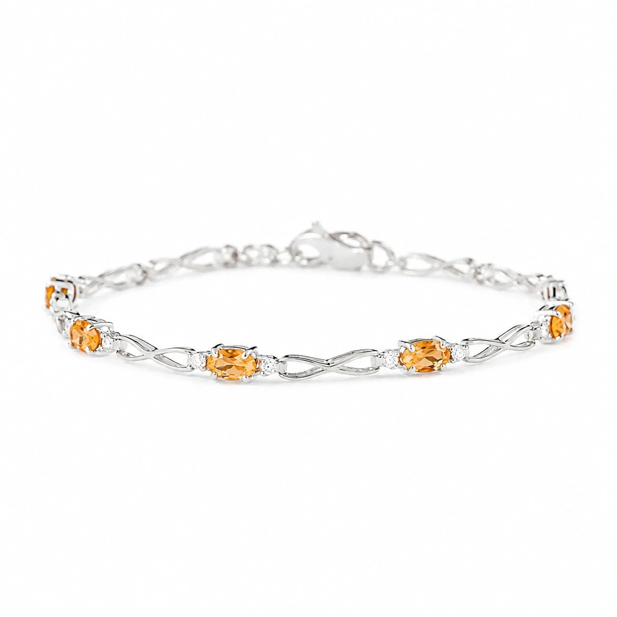 White Gold Diamond & Citrine — Mariagreta