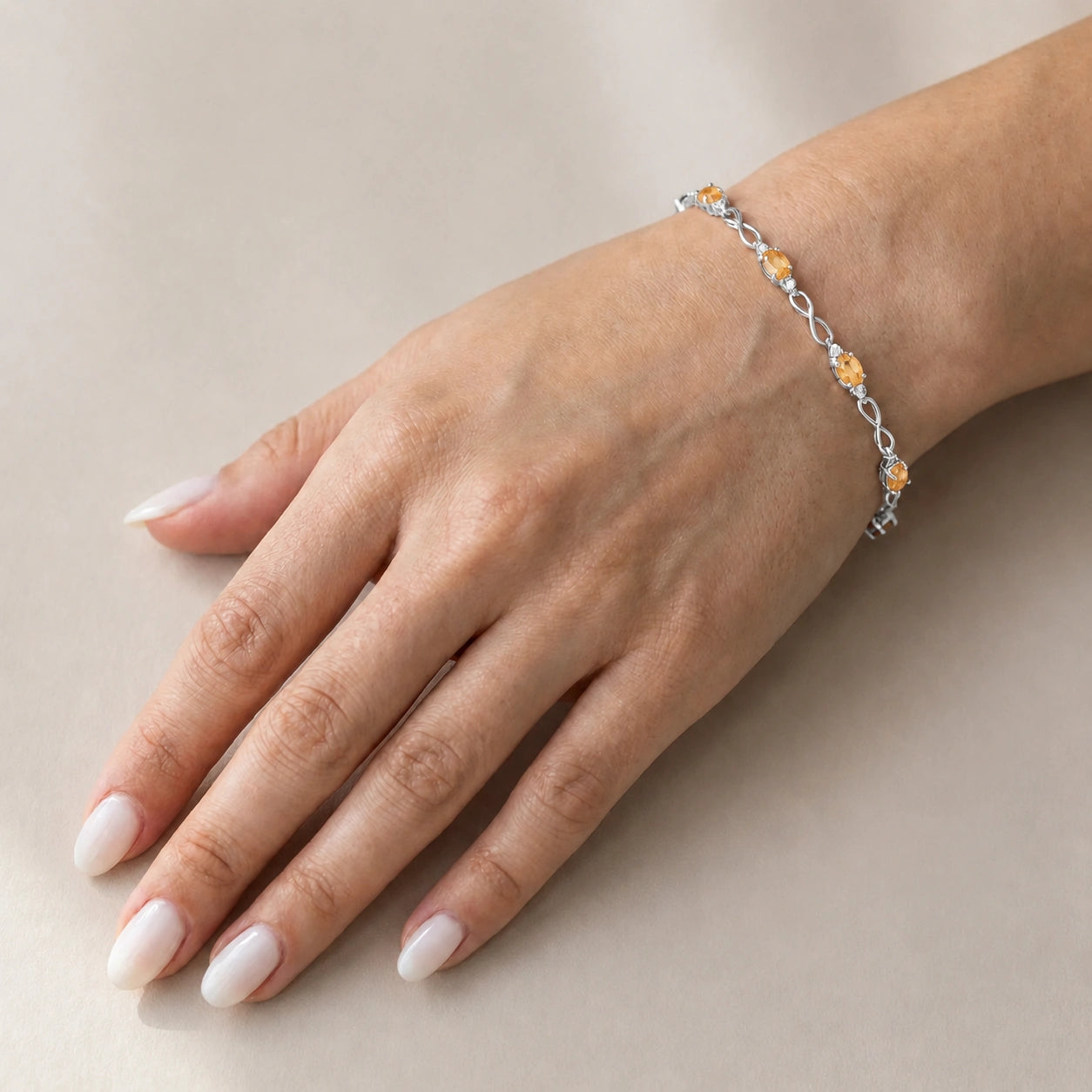 White Gold Diamond & Citrine — Mariagreta
