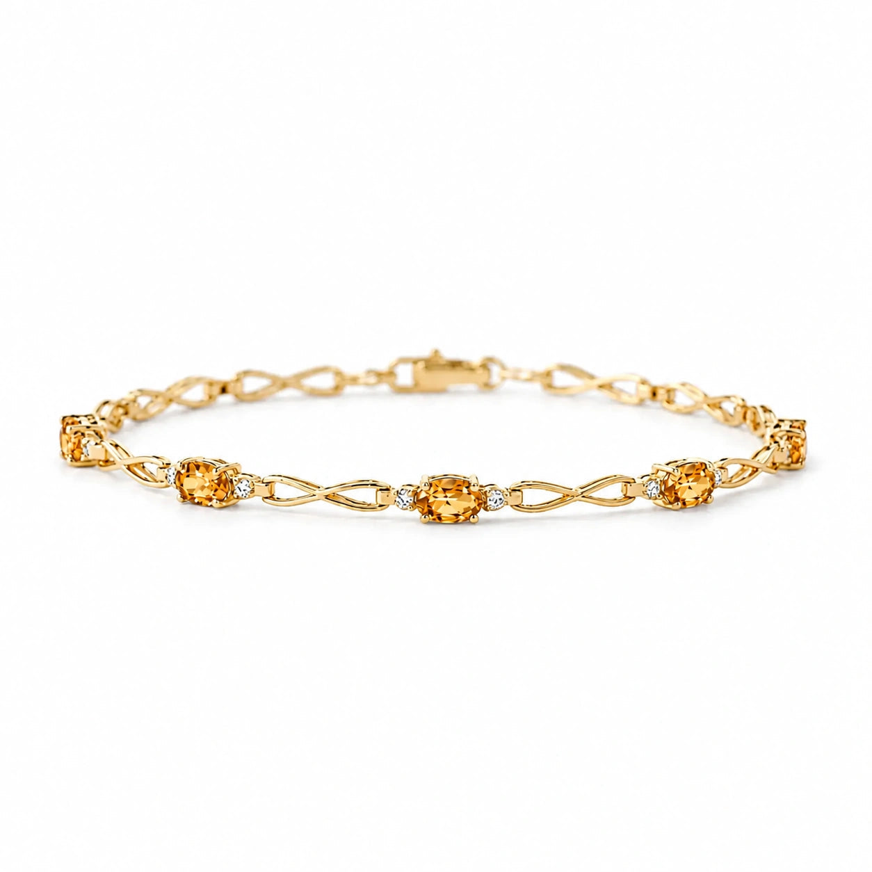 Yellow Gold Diamond & Citrine — Mariagreta