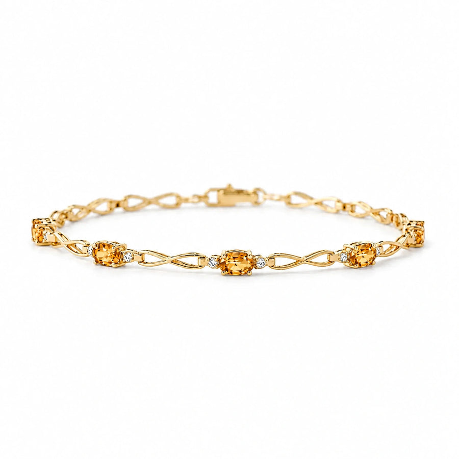 Yellow Gold Diamond & Citrine — Mariagreta