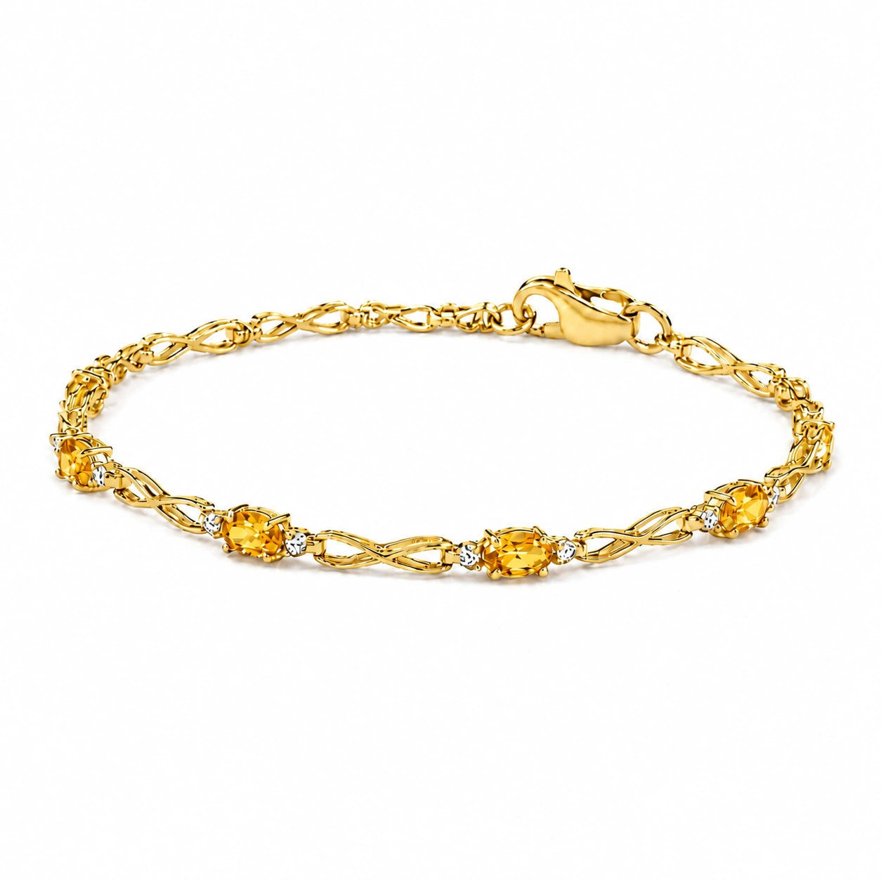 Yellow Gold Diamond & Citrine — Mariagreta