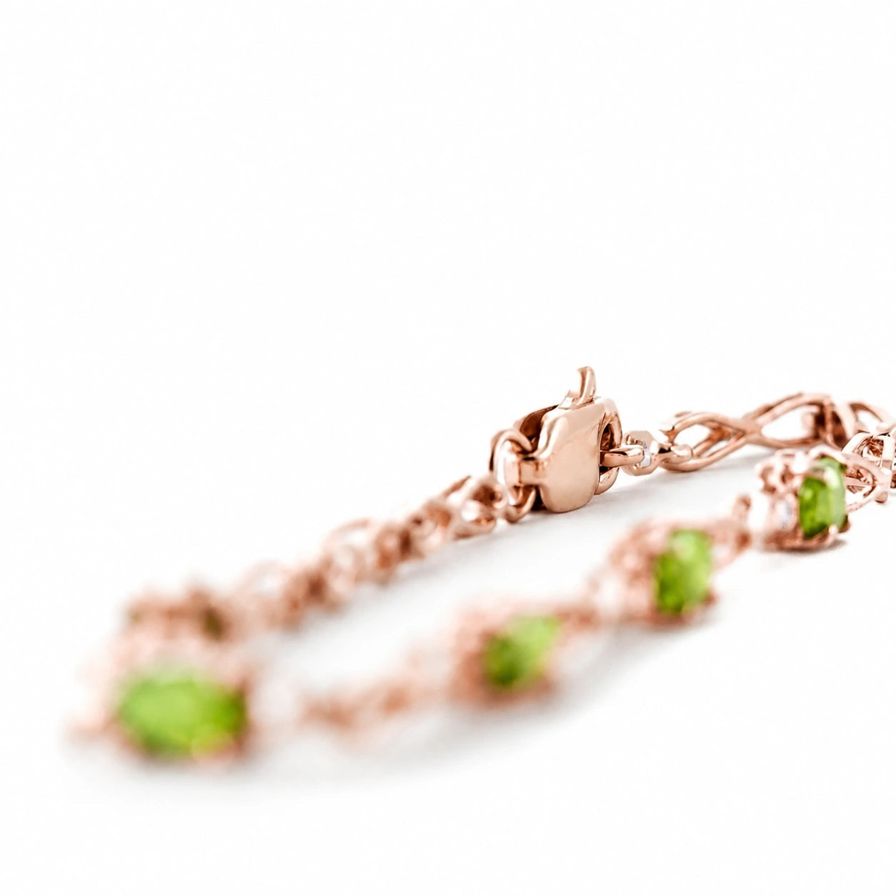 Rose Gold Diamond & Peridot — Mariagreta