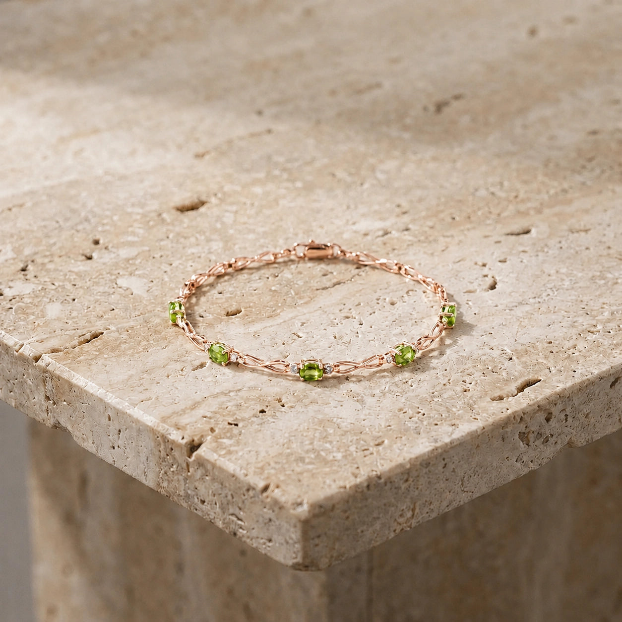 Rose Gold Diamond & Peridot — Mariagreta