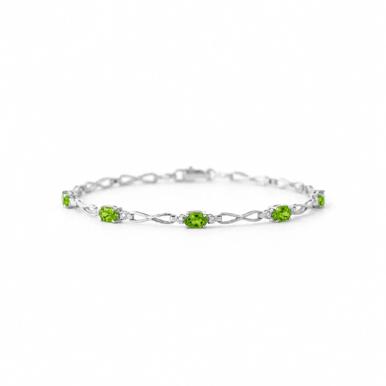 White Gold Diamond & Peridot — Mariagreta