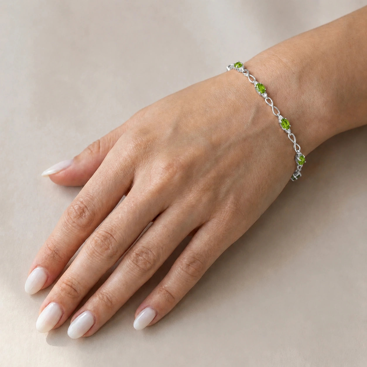 White Gold Diamond & Peridot — Mariagreta