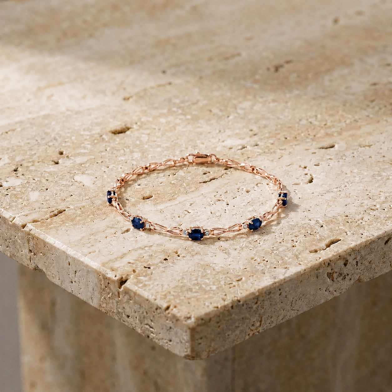 Rose Gold Diamond & Sapphire — Mariagreta