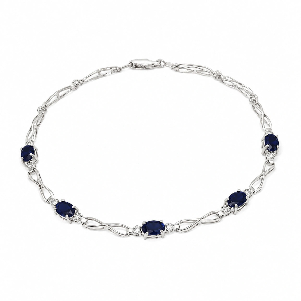 White Gold Diamond & Sapphire — Mariagreta