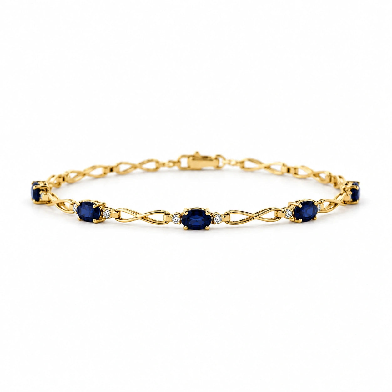 Yellow Gold Diamond & Sapphire — Mariagreta