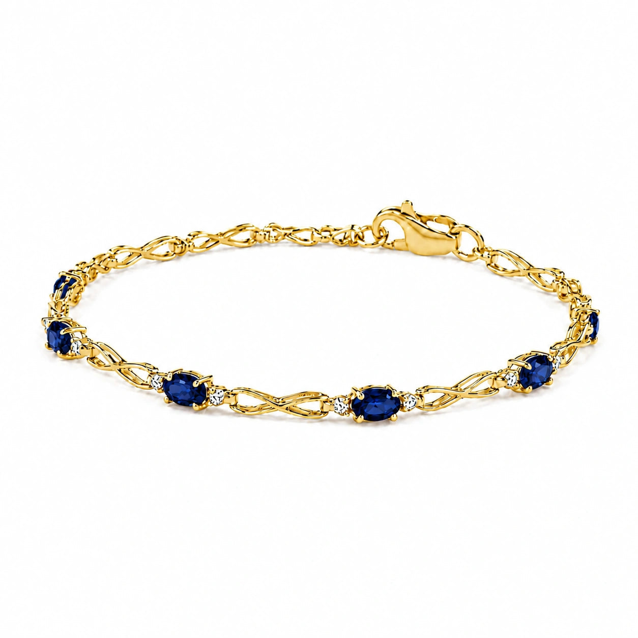 Yellow Gold Diamond & Sapphire — Mariagreta