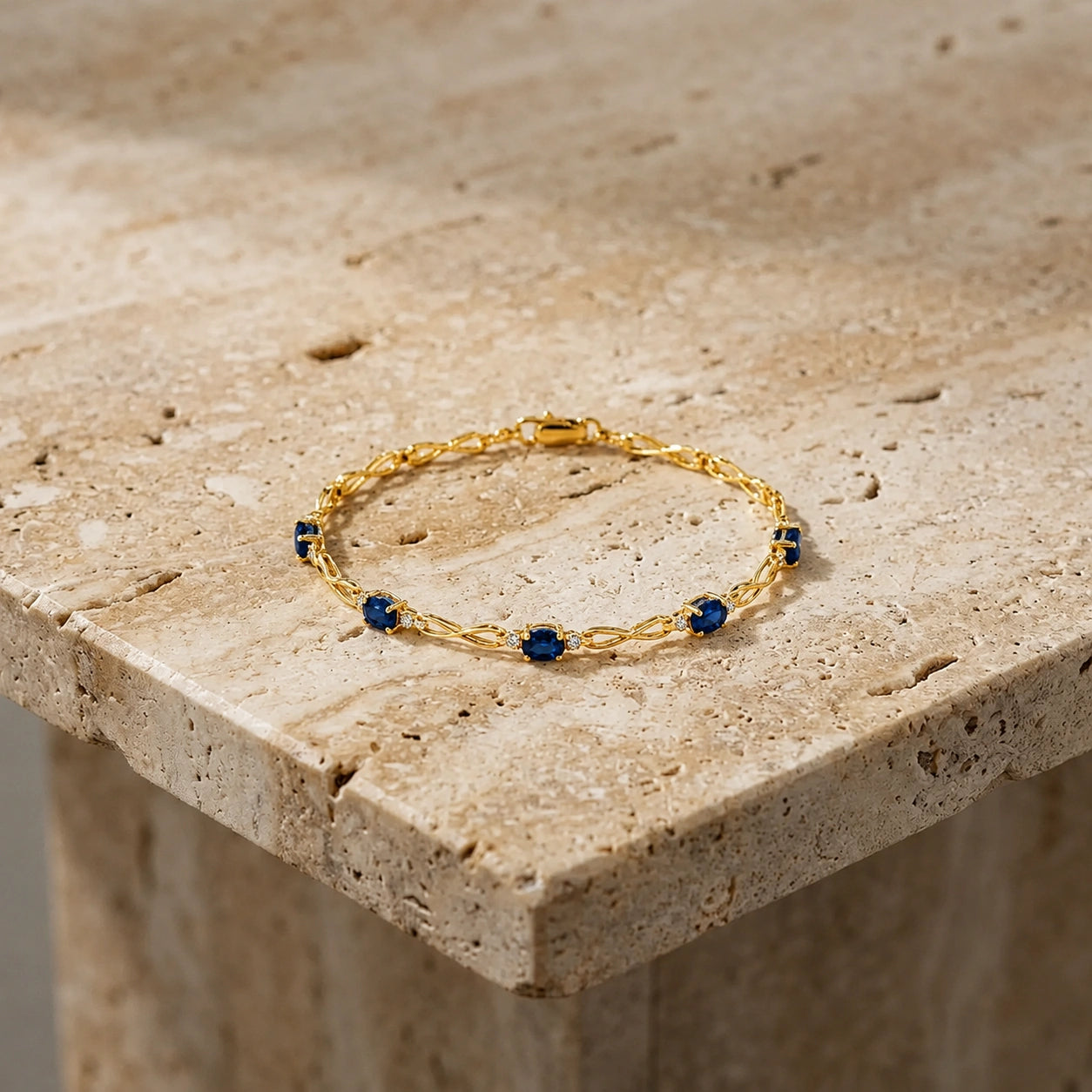 Yellow Gold Diamond & Sapphire — Mariagreta