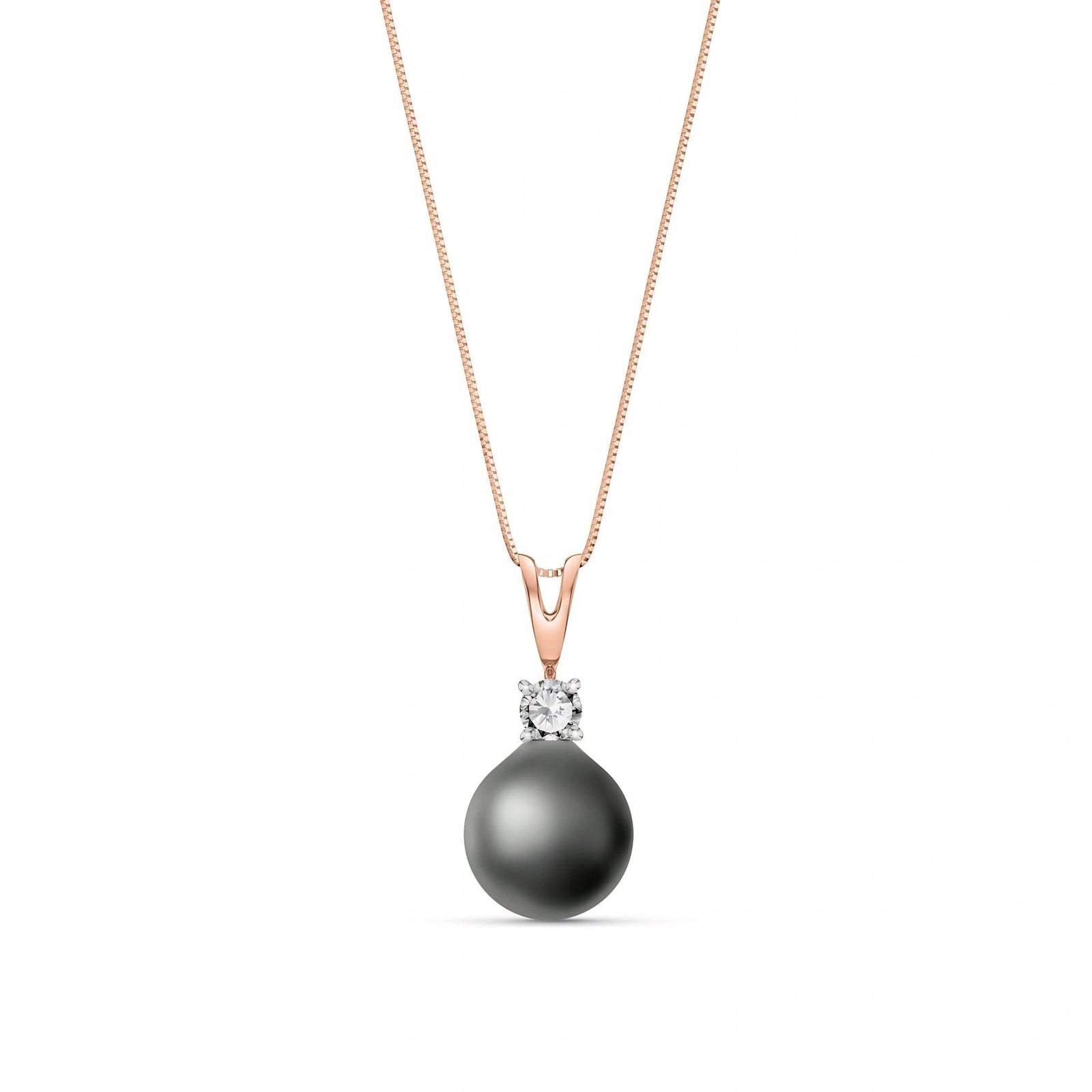 Rose Gold Necklace Pearl 10K — Alma