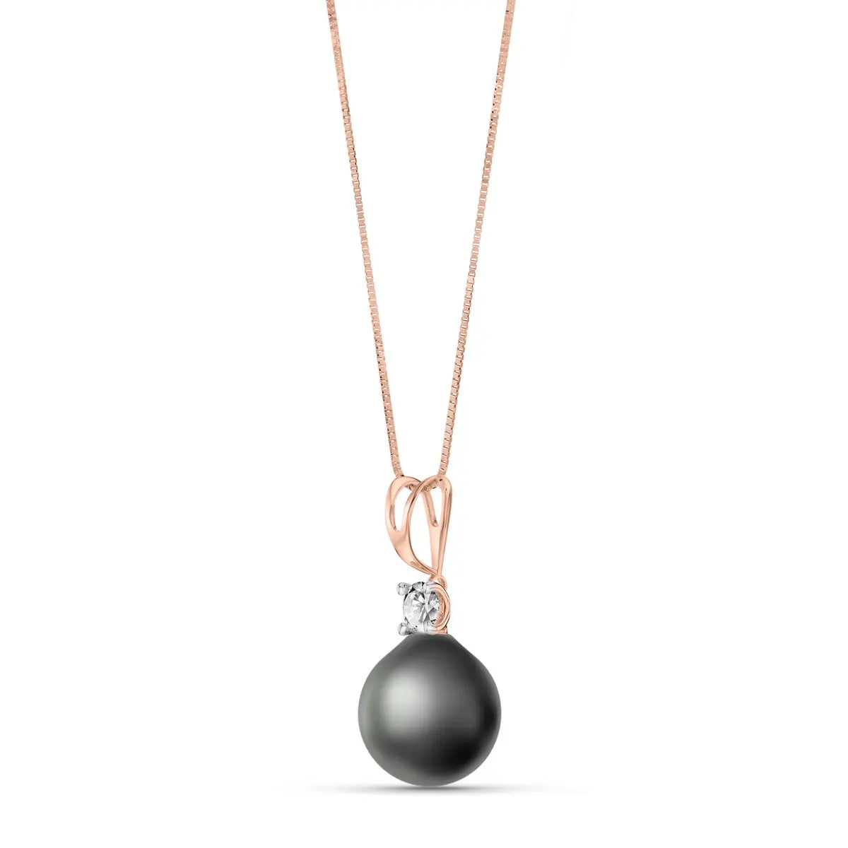 Rose Gold Necklace Pearl 10K — Alma