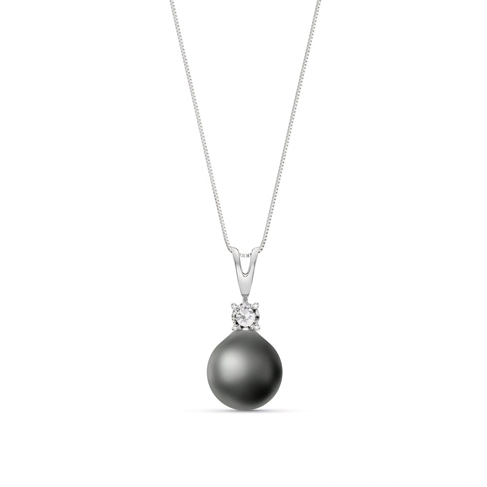 White Gold Necklace Pearl 10K — Alma