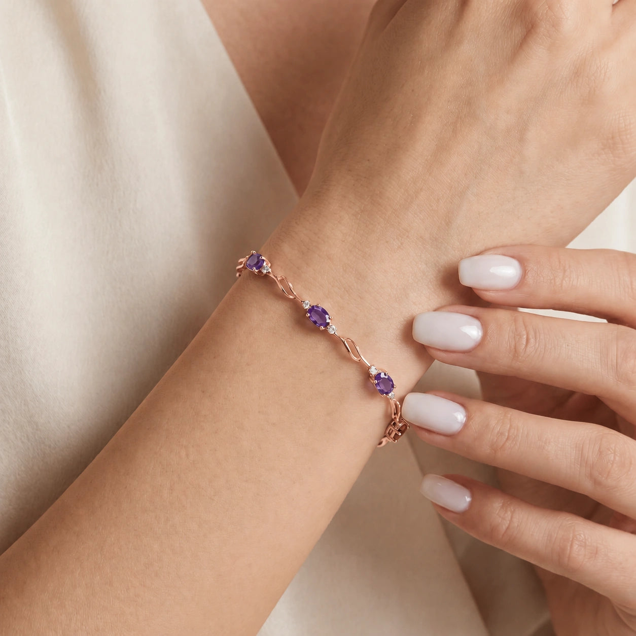 Rose Gold Diamond & Amethyst — Mariaida