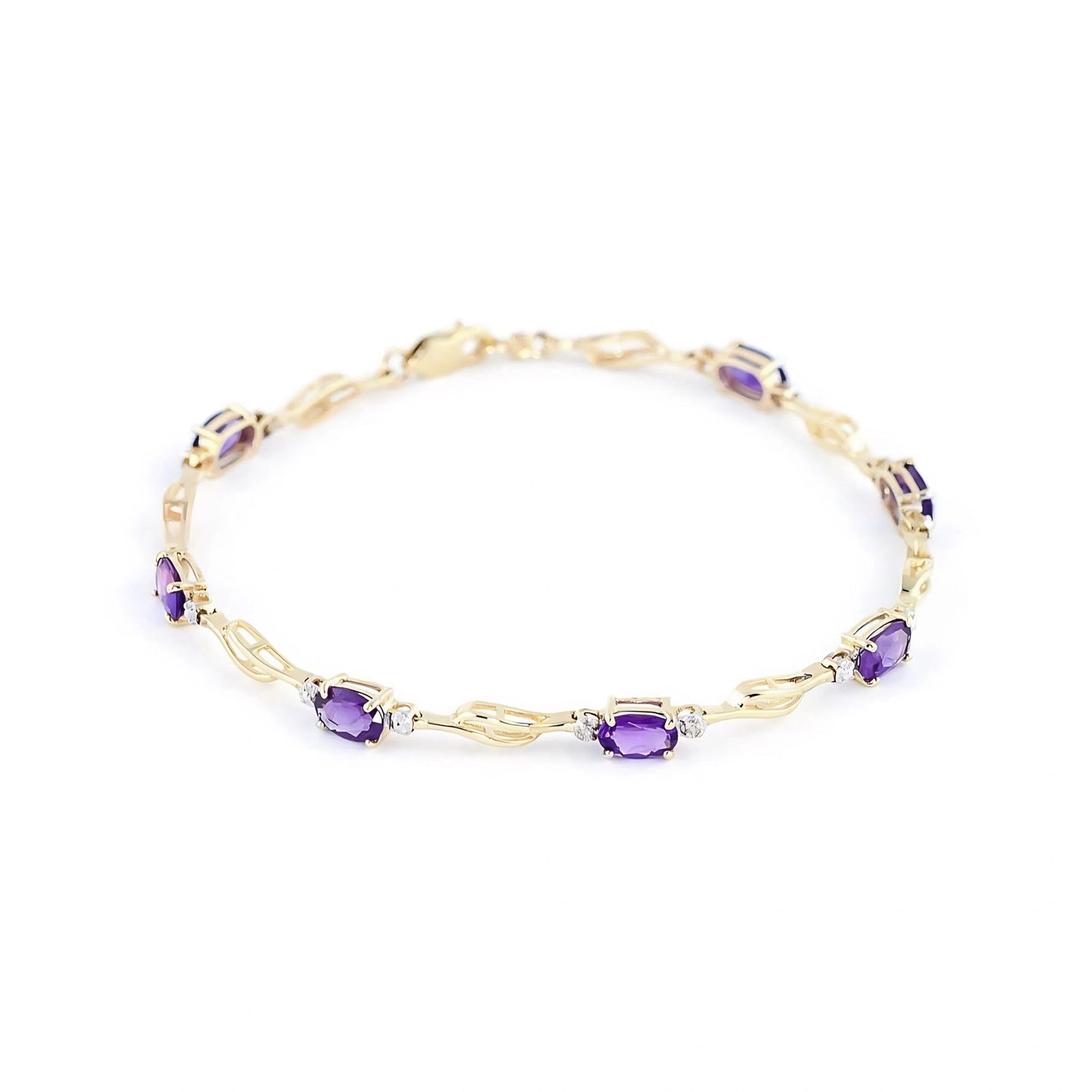 Yellow Gold Diamond & Amethyst — Mariaida