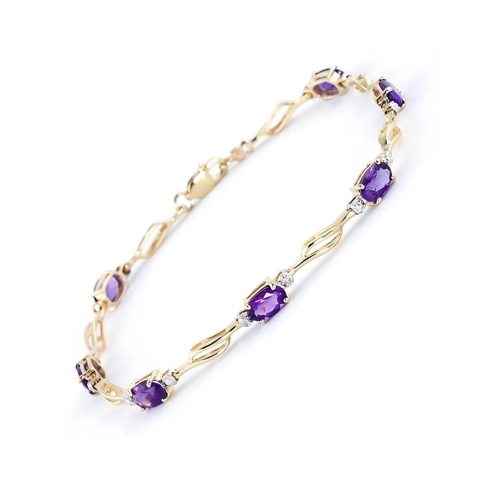 Yellow Gold Diamond & Amethyst — Mariaida