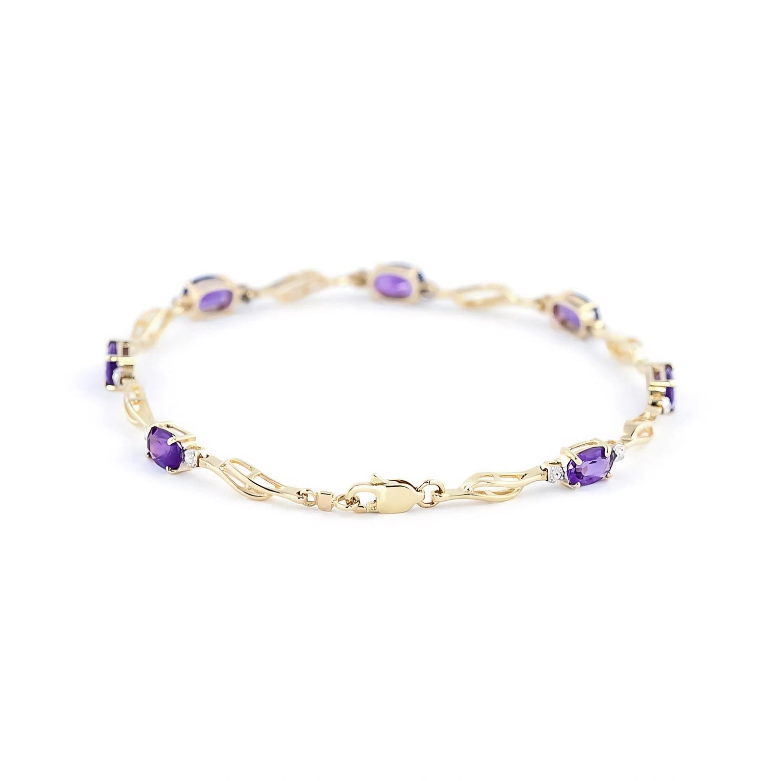 Yellow Gold Diamond & Amethyst — Mariaida