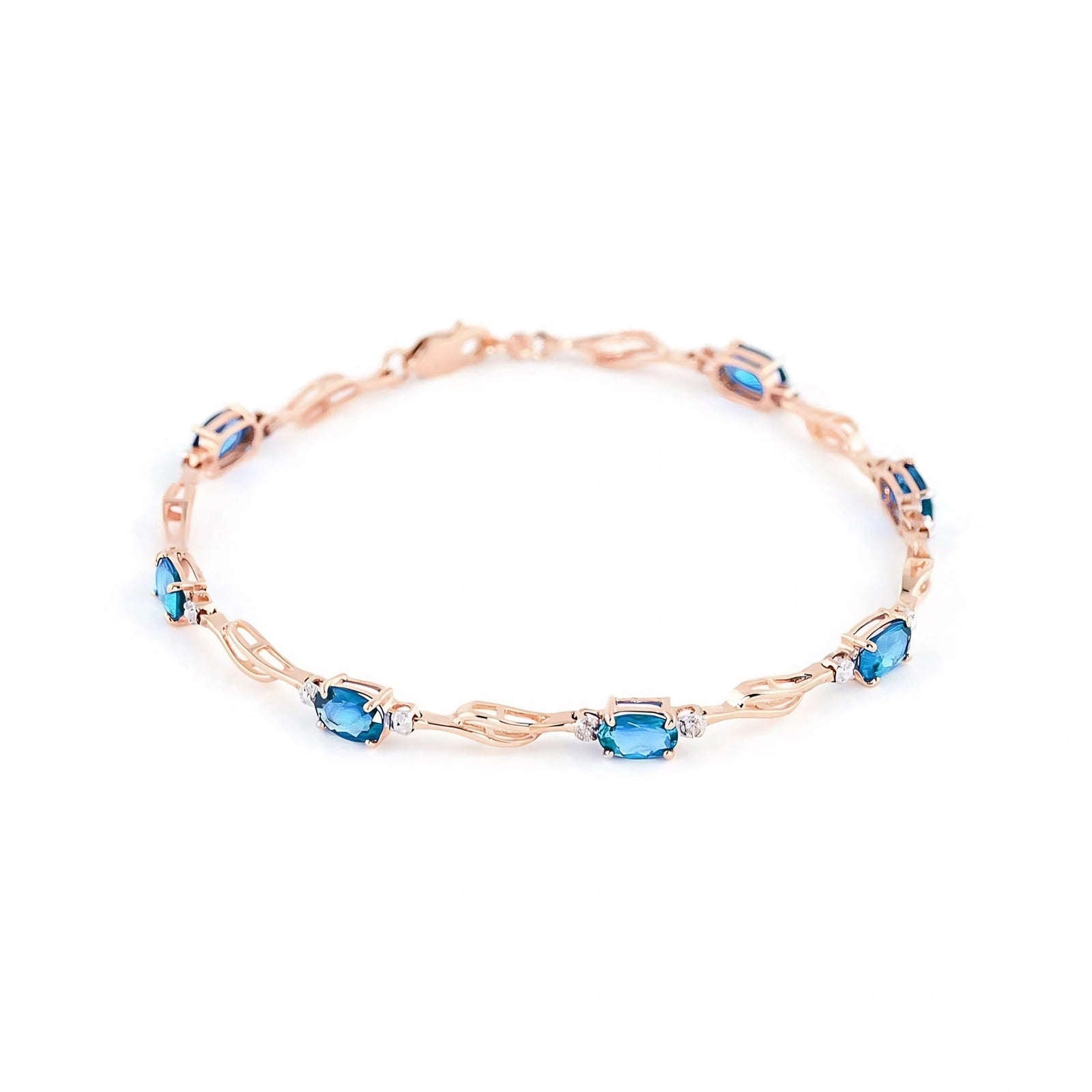 Rose Gold Diamond & Blue Topaz — Mariaida