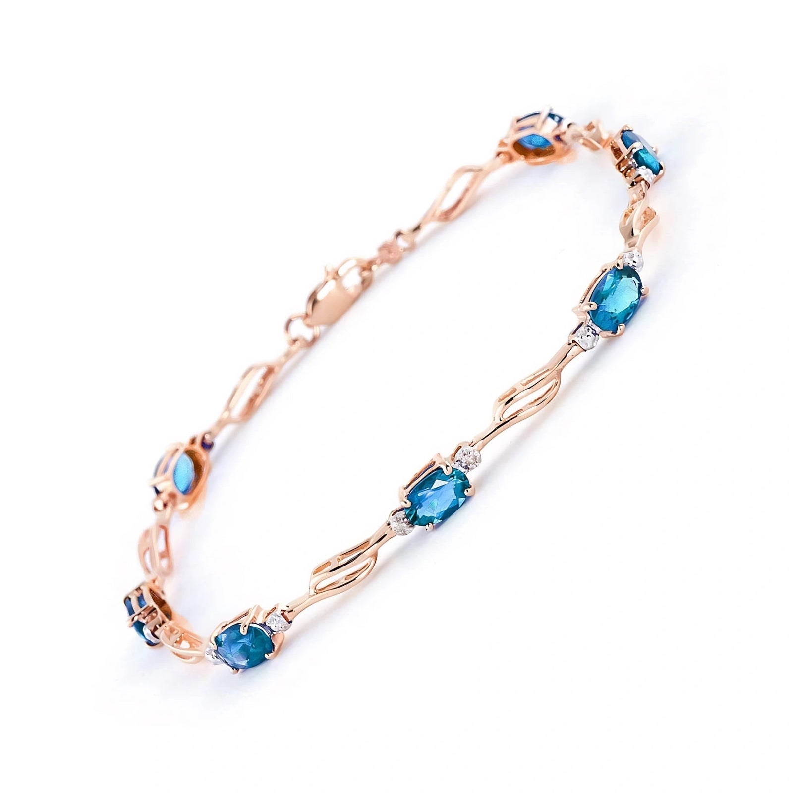 Rose Gold Diamond & Blue Topaz — Mariaida