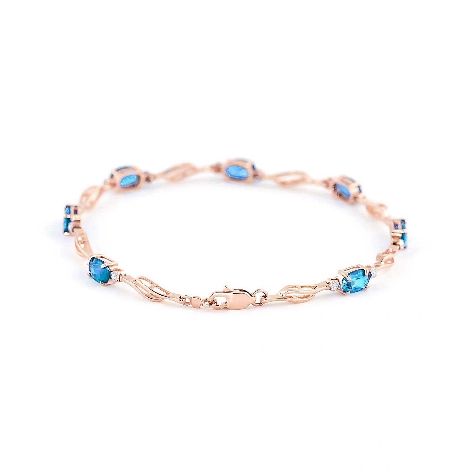 Rose Gold Diamond & Blue Topaz — Mariaida