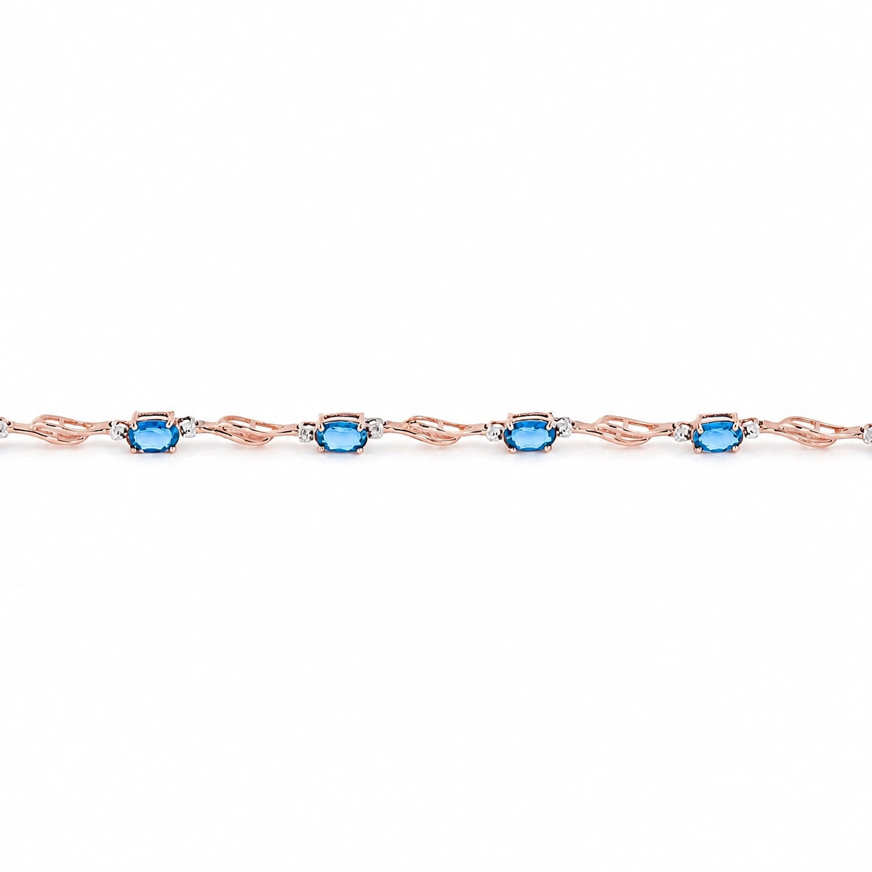 Rose Gold Diamond & Blue Topaz — Mariaida