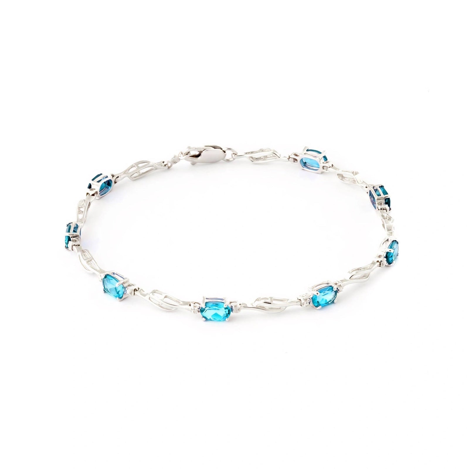 White Gold Diamond & Blue Topaz — Mariaida