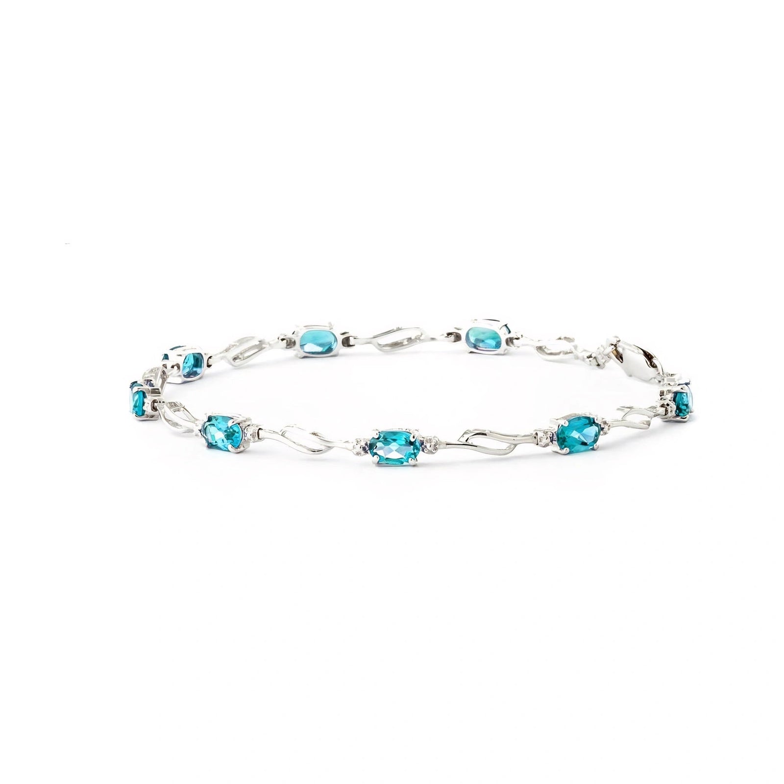 White Gold Diamond & Blue Topaz — Mariaida