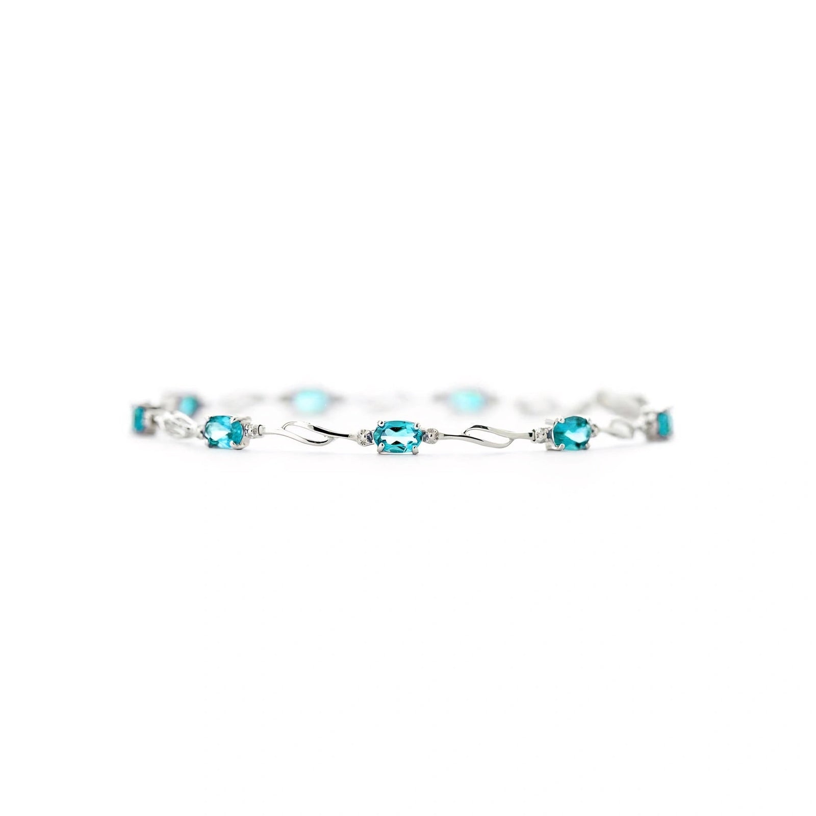White Gold Diamond & Blue Topaz — Mariaida