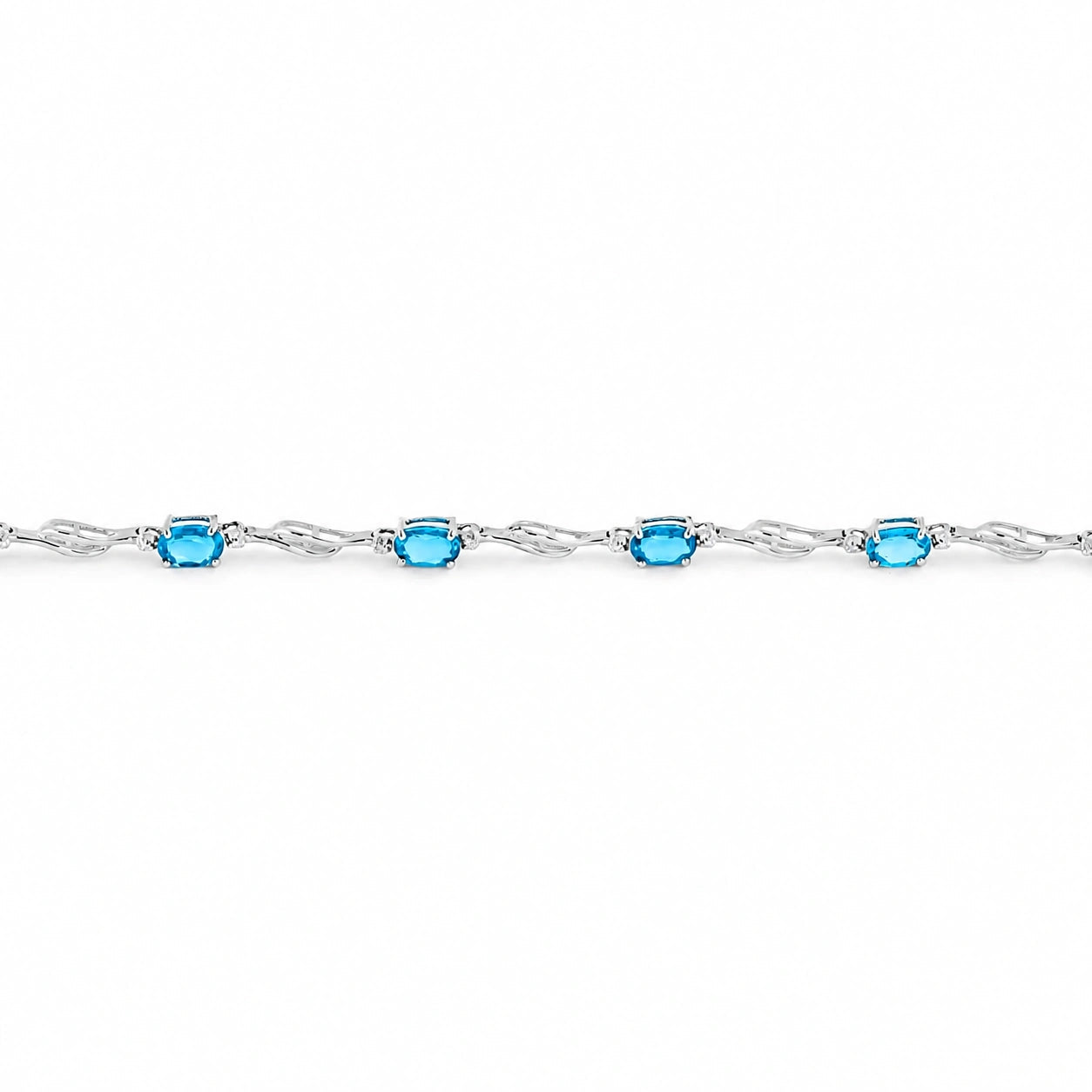 White Gold Diamond & Blue Topaz — Mariaida
