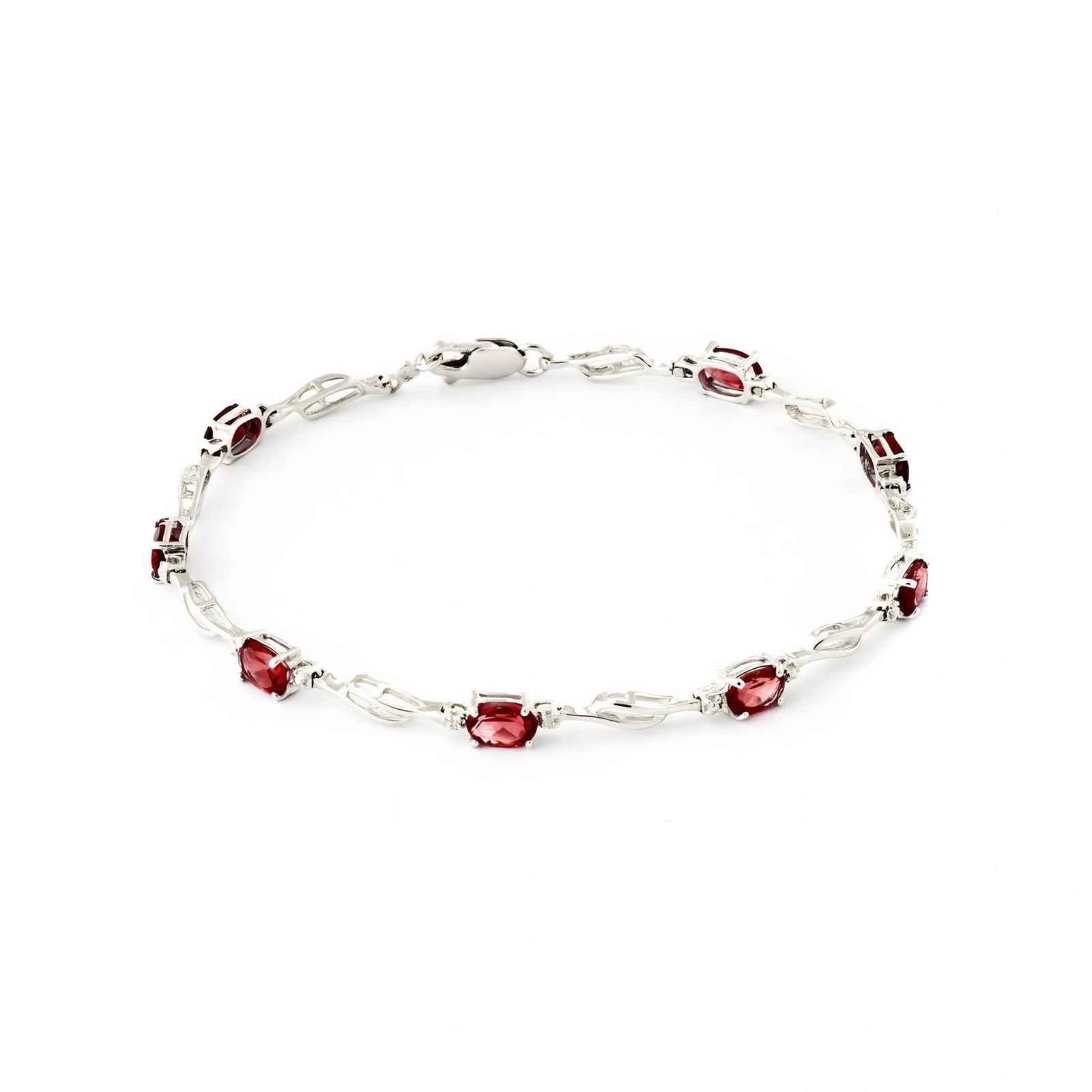 White Gold Diamond & Garnet — Mariaida