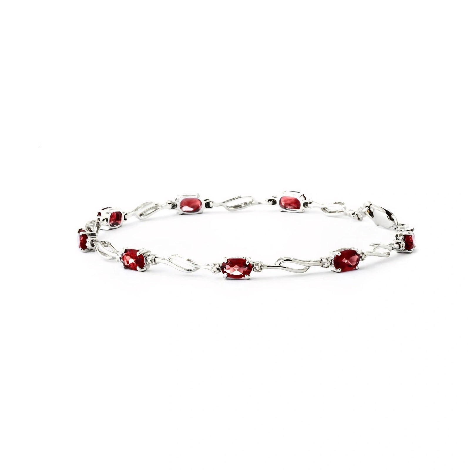 White Gold Diamond & Garnet — Mariaida