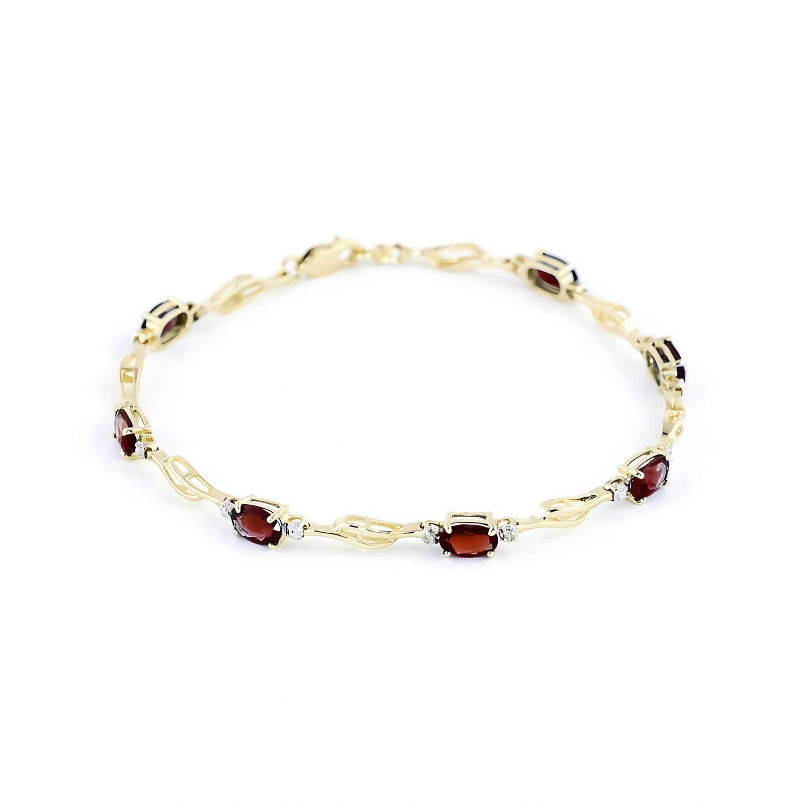 Yellow Gold Diamond & Garnet — Mariaida