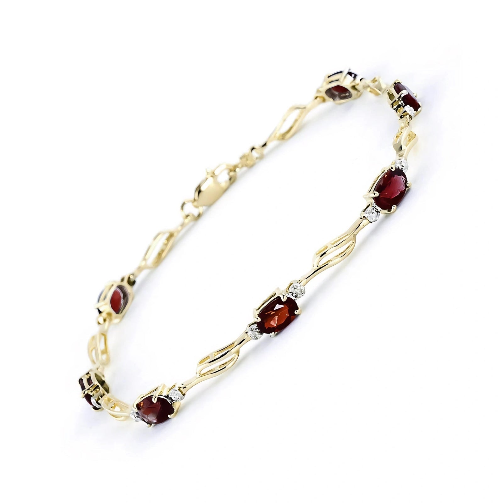Yellow Gold Diamond & Garnet — Mariaida