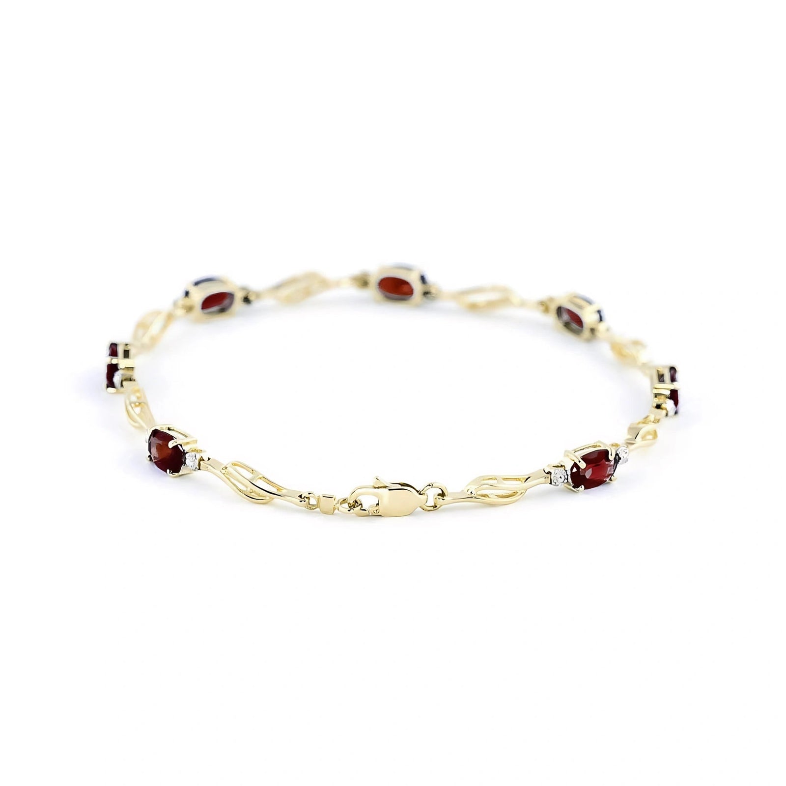 Yellow Gold Diamond & Garnet — Mariaida