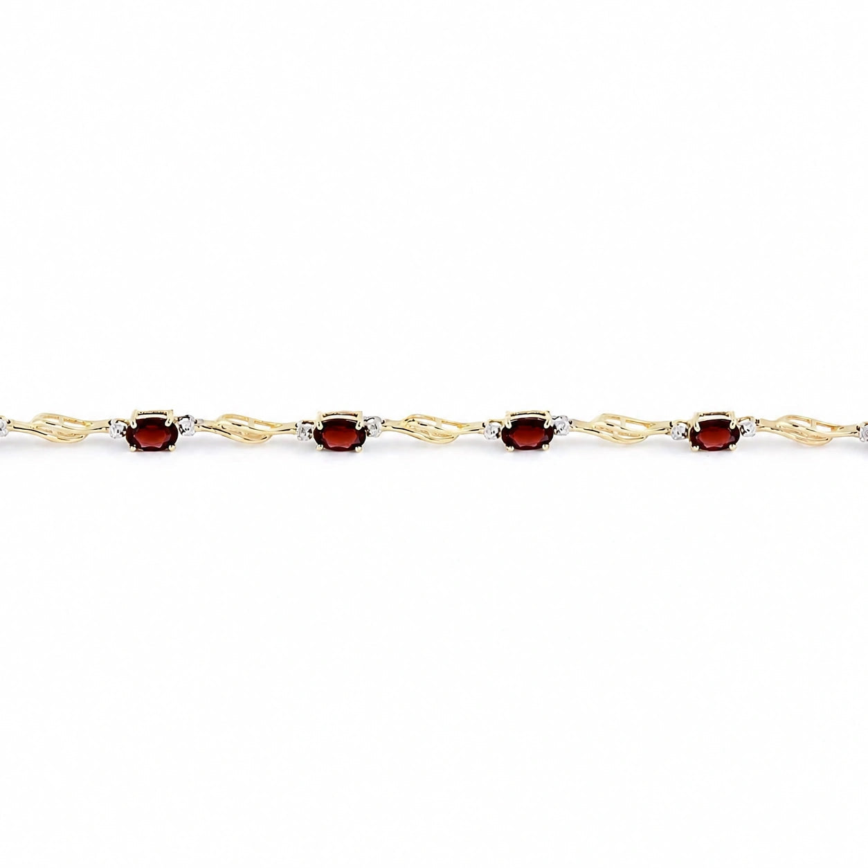 Yellow Gold Diamond & Garnet — Mariaida