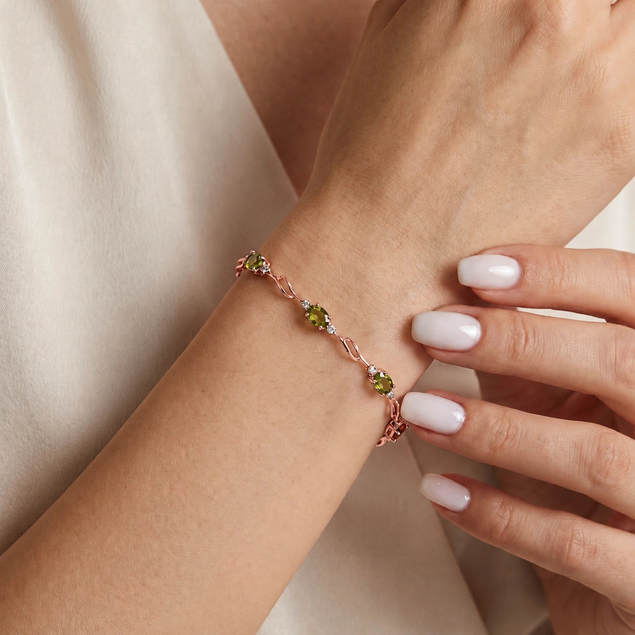 Rose Gold Diamond & Peridot — Mariaida