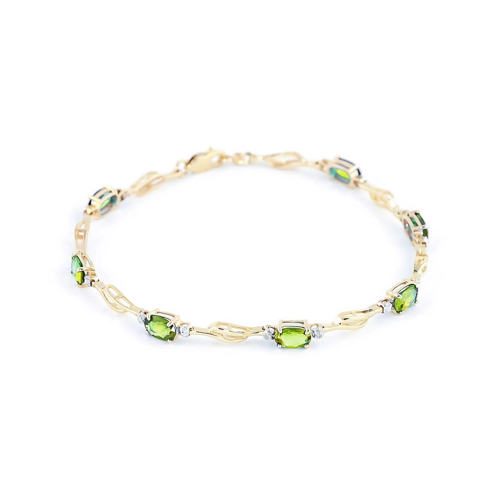Yellow Gold Diamond & Peridot — Mariaida