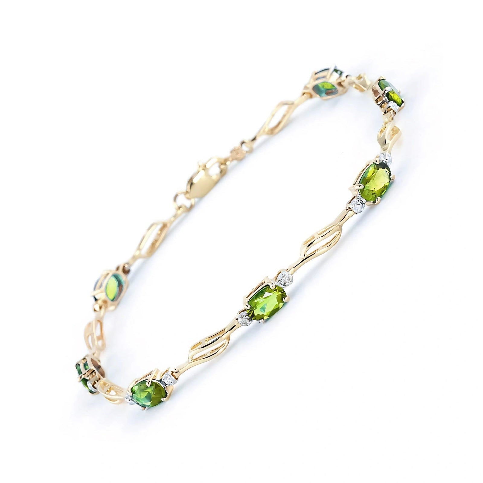 Yellow Gold Diamond & Peridot — Mariaida