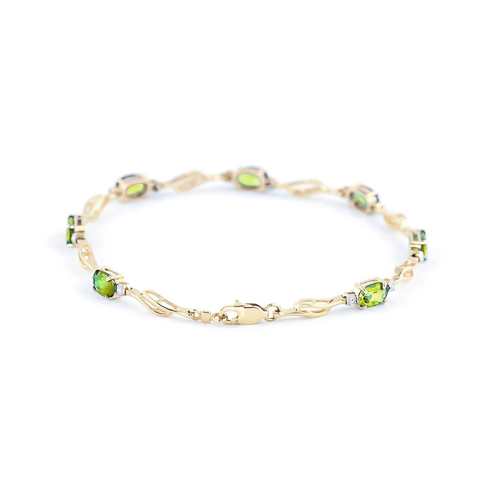 Yellow Gold Diamond & Peridot — Mariaida