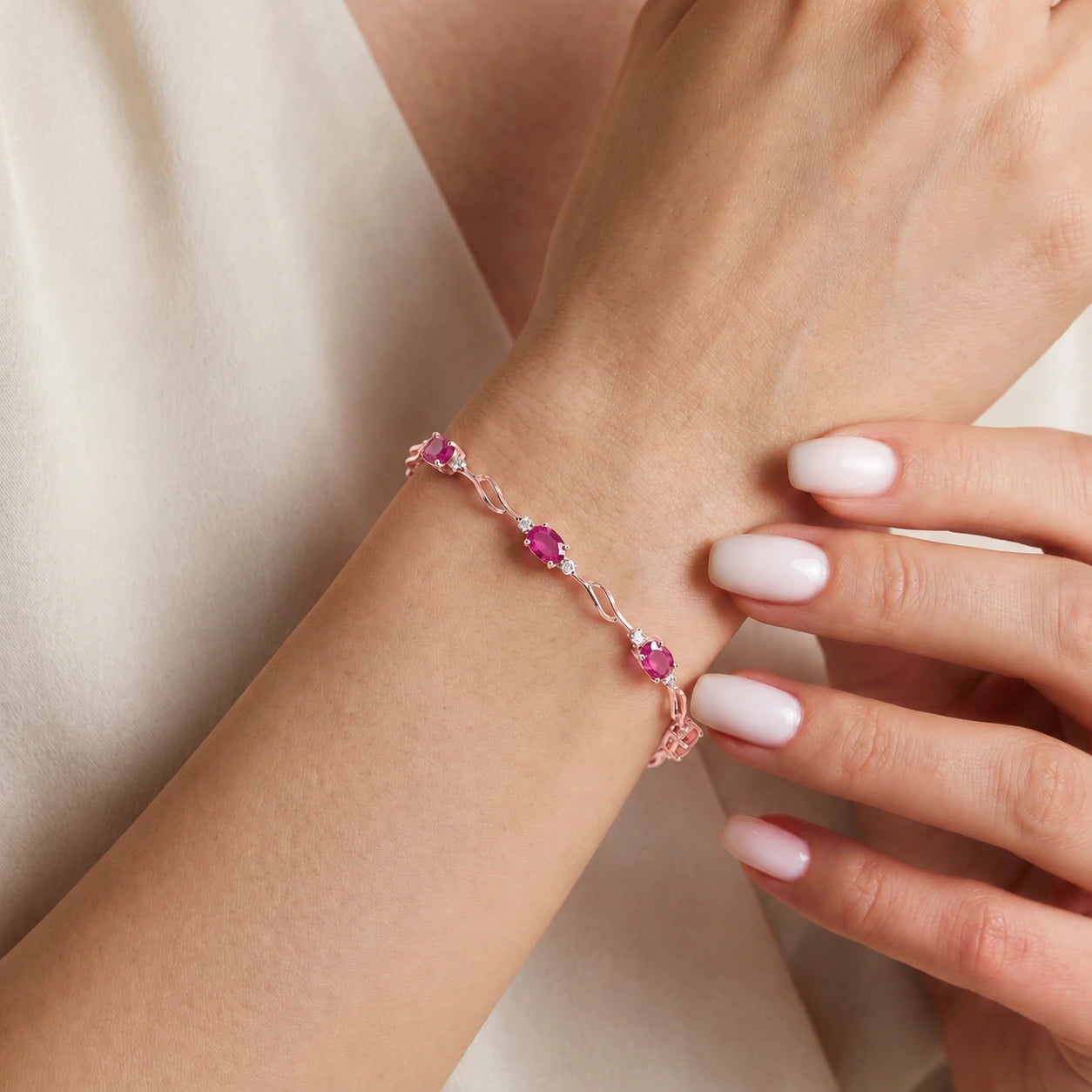 Rose Gold Diamond & Pink Topaz — Mariaida