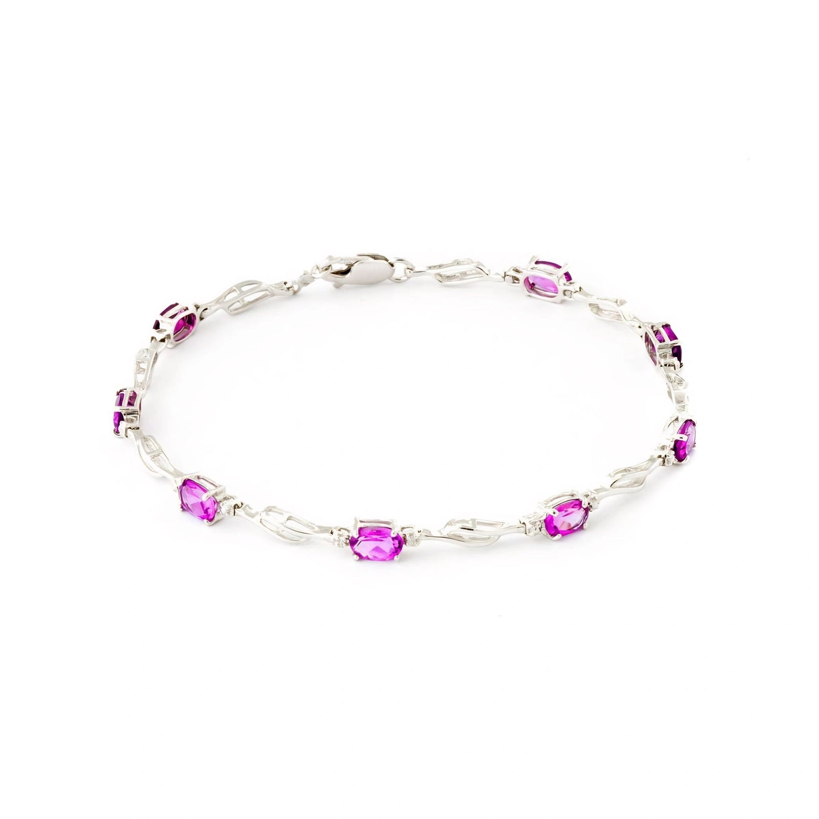 White Gold Diamond & Pink Topaz — Mariaida