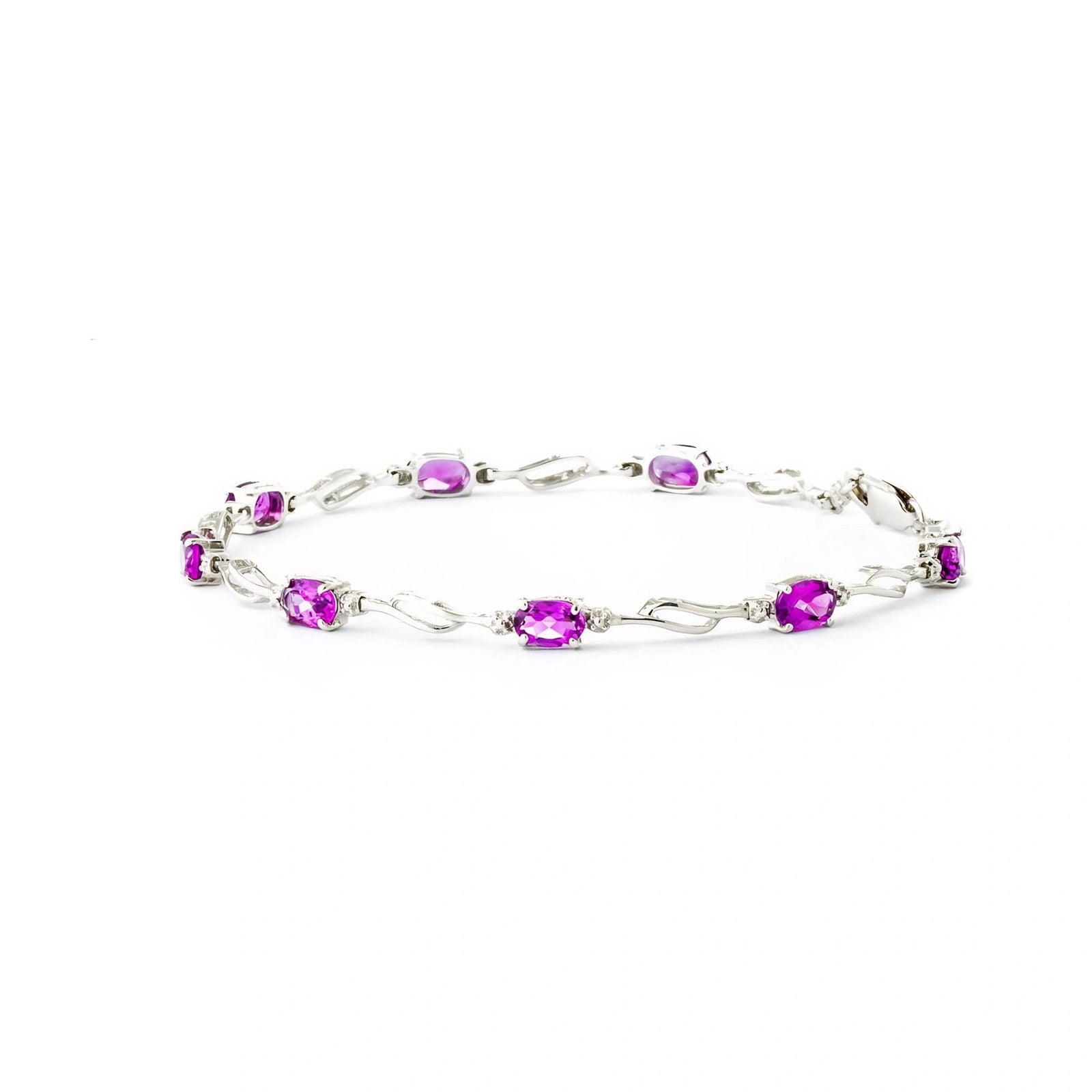 White Gold Diamond & Pink Topaz — Mariaida