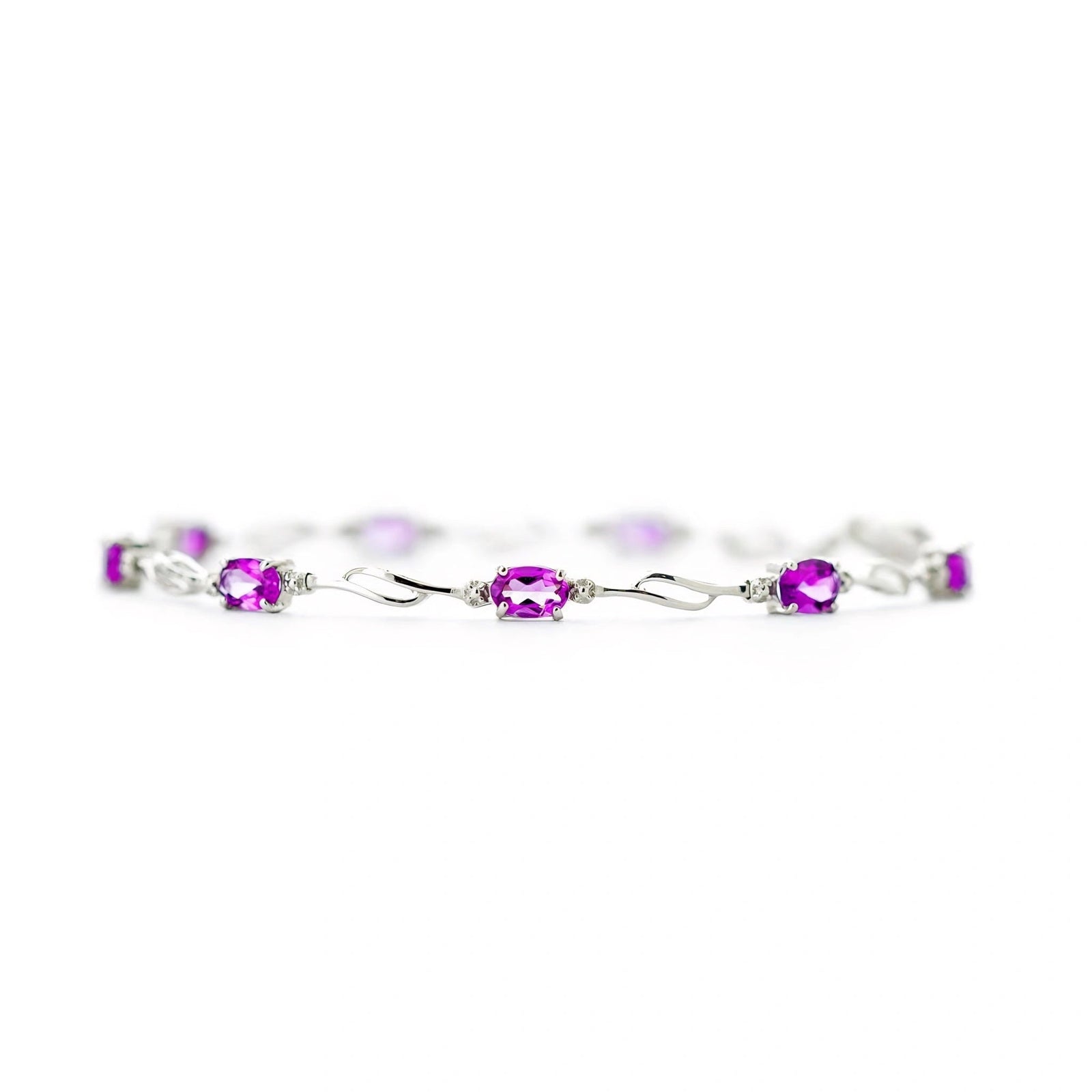 White Gold Diamond & Pink Topaz — Mariaida