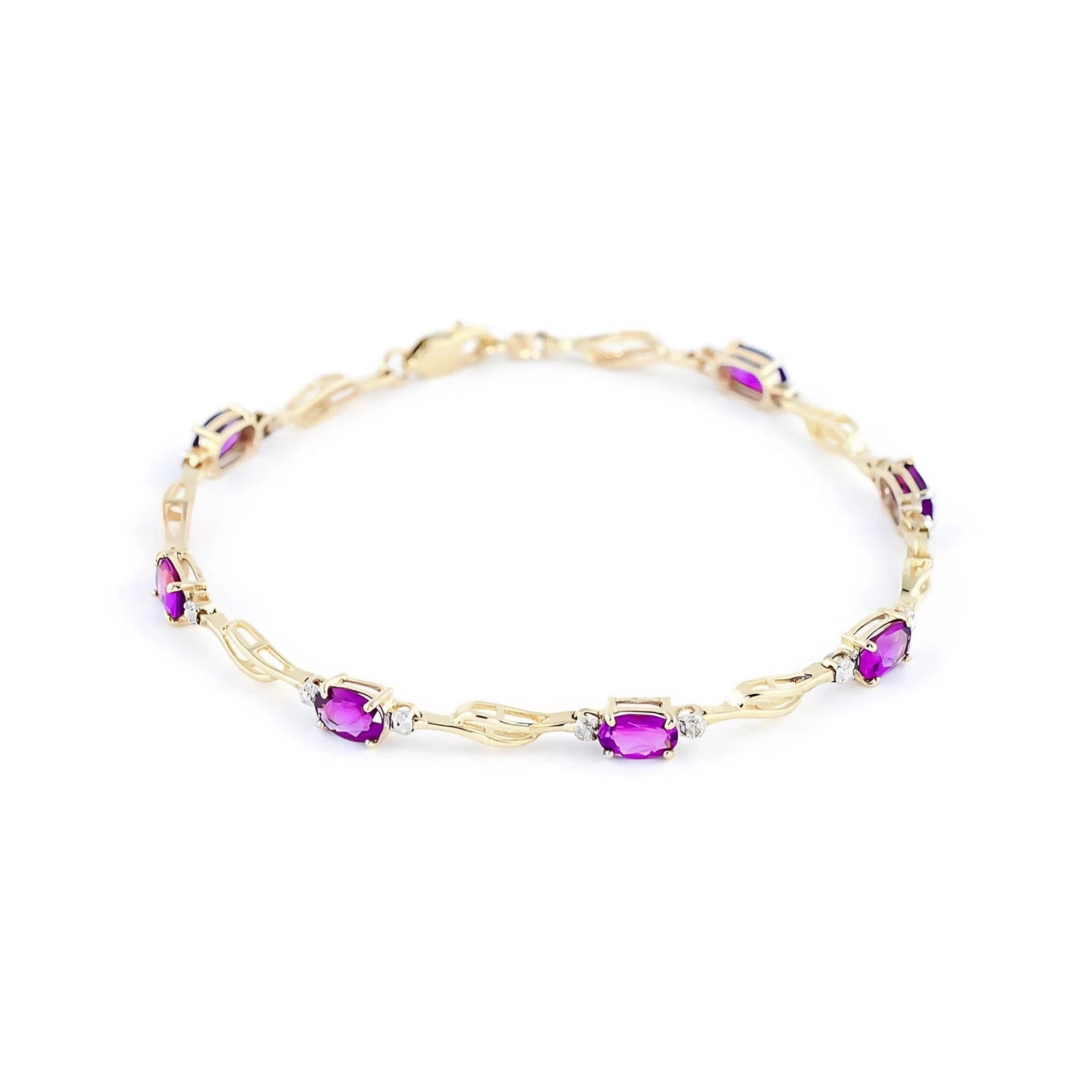 Yellow Gold Diamond & Pink Topaz — Mariaida